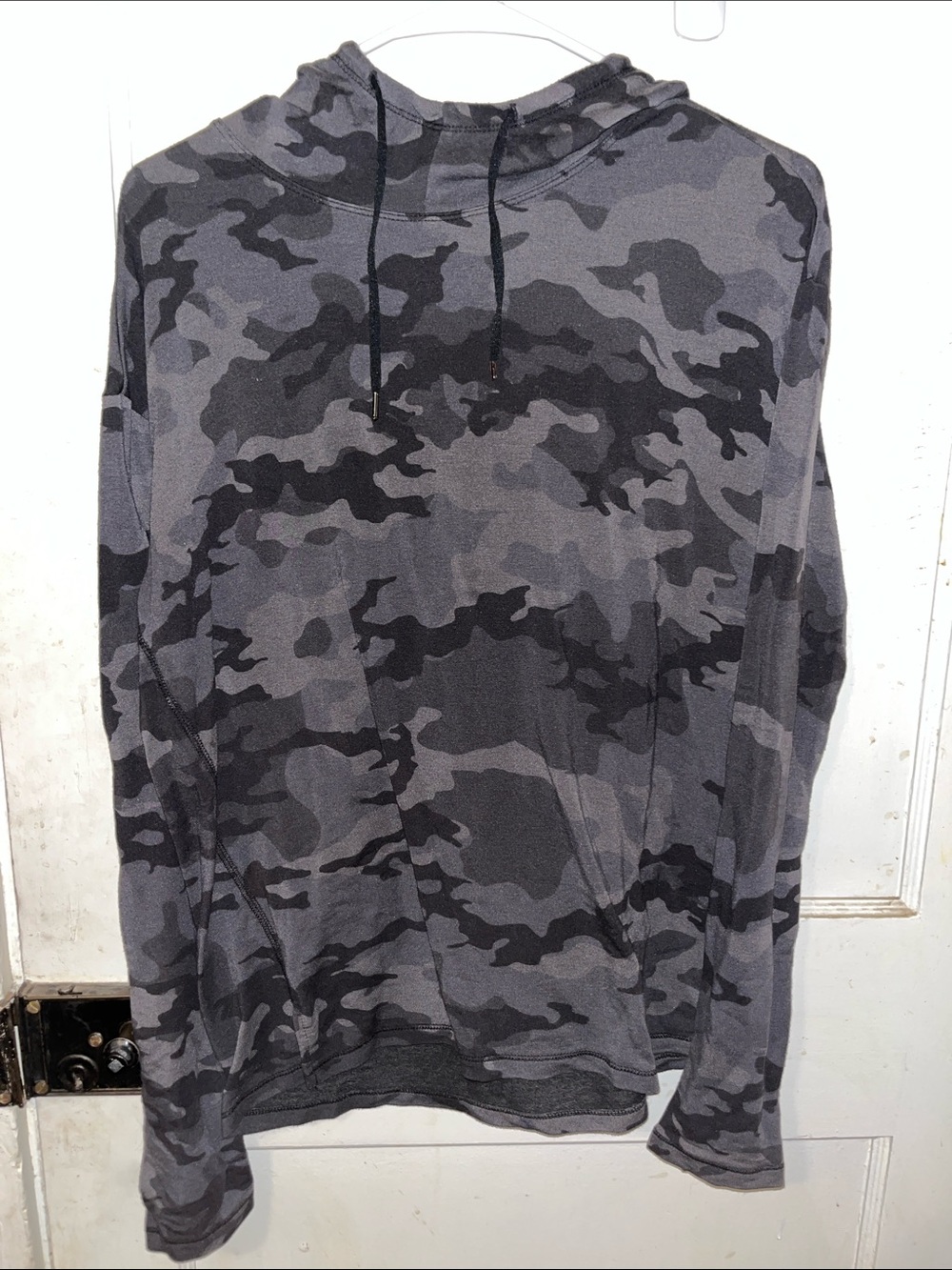 Athletic Works Women's Gray & Black Camouflage Crewneck Sweater